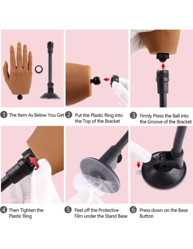 Mano de Práctica para Uñas Acrílicas KnowU Derecha 21.8x13.2cm