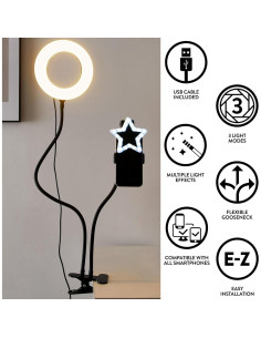 Kit de Luz de Anillo LED Urban Lifestyle 15.24 cm USB Batería 2