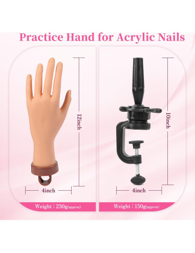 Mano de Práctica para Uñas Acrílicas SARO-UP Nude 30 cm