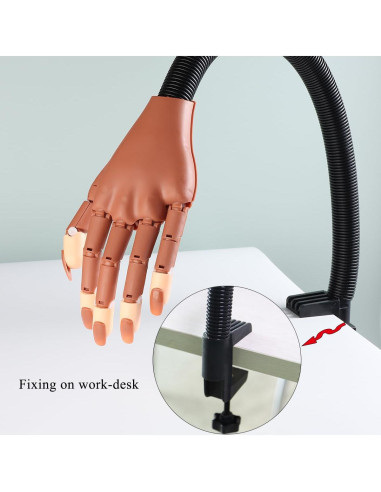 Mano de práctica ajustable Sotong con 200 tips para uñas