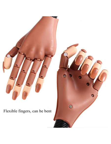 Mano de práctica ajustable Sotong con 200 tips para uñas