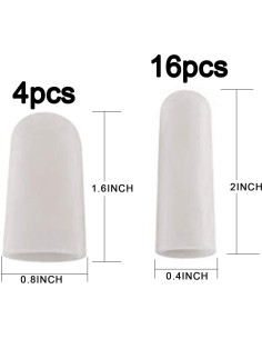 Guantes Protectores de Dedos ANCIRS Gel - 20 Piezas Blancas 2