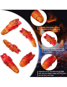 10 Dedos Falsos Sangrientos Halloween Sumind - Realistas 2