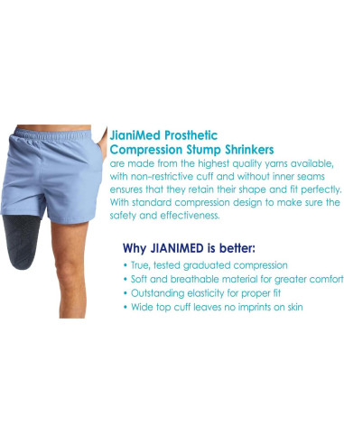 Reductor de muñón protésico JianiMed 35 cm 2XL compresión 20-30