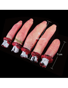 Set 5 Dedos Cortados Sangrientos AKOAK Decoración Halloween 2