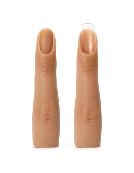 2 Piezas Dedo de Práctica de Silicona para Uñas Acrílicas
