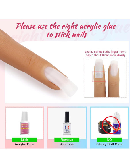 2 Piezas Dedo de Práctica de Silicona para Uñas Acrílicas