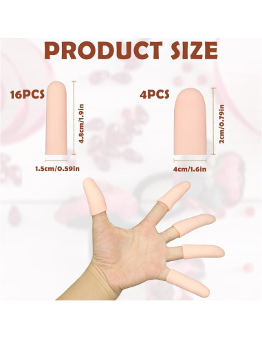 20 Fundas de Gel para Dedos HINGTAI Protección Heridas