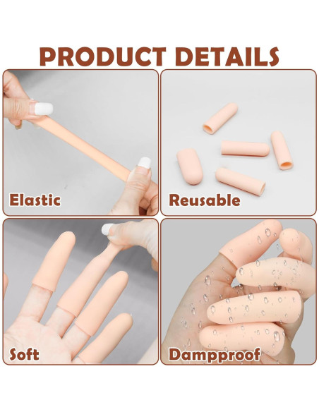 20 Fundas de Gel para Dedos HINGTAI Protección Heridas