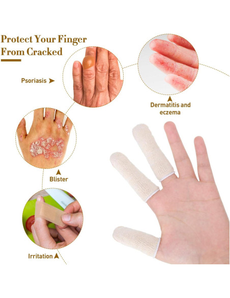 50 Fundas de Algodón para Dedos y Dedos de los Pies Geyoga