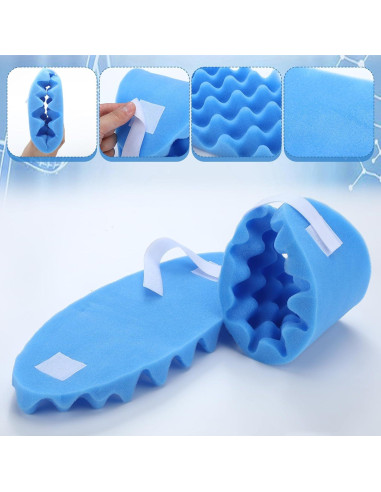 4 Almohadillas para Codo Ajustables Threlaco Azul 15x39 cm