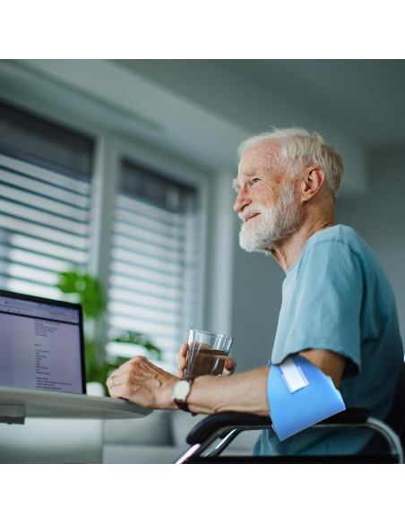 4 Almohadillas para Codo Ajustables Threlaco Azul 15x39 cm