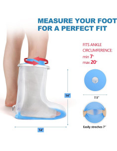 Cubierta de Pie Impermeable YUNCHI para Ducha Adultos 35,56 cm 2