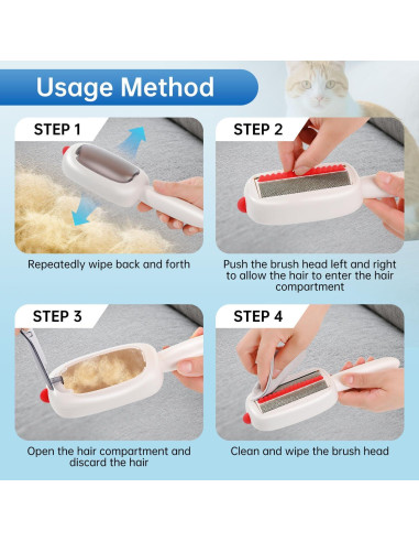 Rodillo Quitapelos Reutilizable INABULETWO para Mascotas Blanco