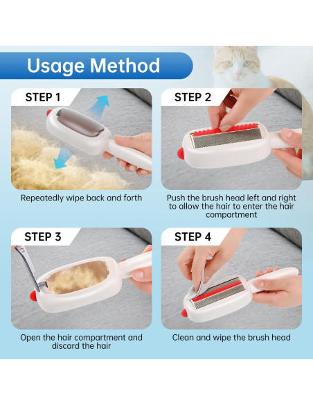 Rodillo Quitapelos Reutilizable INABULETWO para Mascotas Blanco