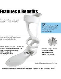 Férula AFO BraceOn para Pie Caído Mujeres Derecha 24cm 2