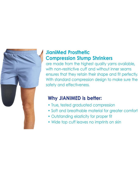 Reductores de muñón prostéticos JianiMed L 35cm negro