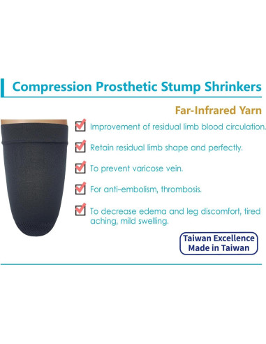 Reductores de muñón prostéticos JianiMed L 35cm negro