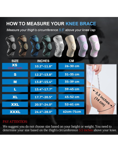 Faja de Rodilla NEENCA XXX-Grande Negra con Almohadilla