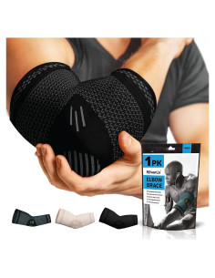 Soporte de Compresión para Codo Powerlix - Negro, Pequeño