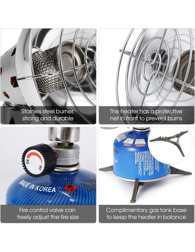 Calentador de Gas Portátil Lixada 300g para Camping - Azul