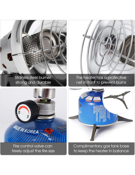 Calentador de Gas Portátil Lixada 300g para Camping - Azul