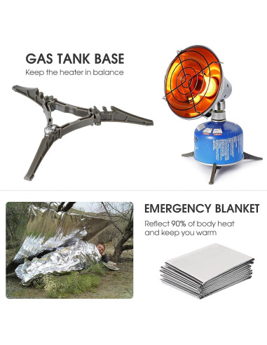 Calentador de Gas Portátil Lixada 300g para Camping - Azul