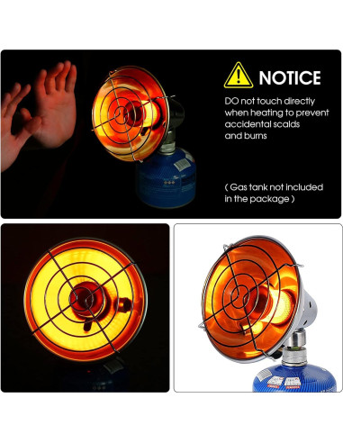 Calentador de Gas Portátil Lixada 300g para Camping - Azul