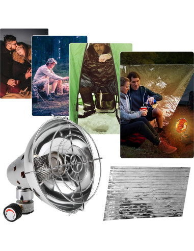 Calentador de Gas Portátil Lixada 300g para Camping - Azul