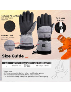 Guantes Calentados EITVLAGE Recargables Táctiles Impermeables 2