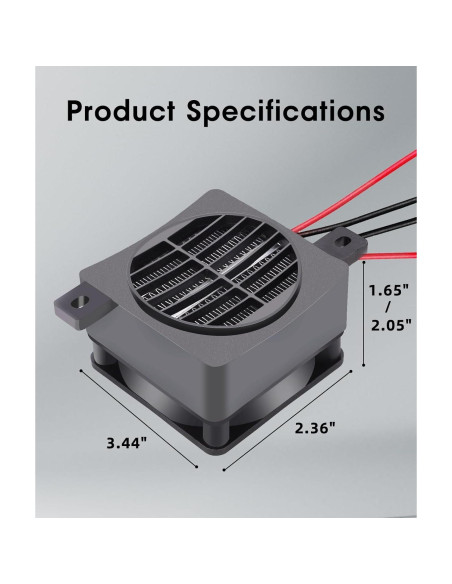 Calentador de aire cerámico portátil Irosiy 12V 50W compacto Calentador de aire cerámico portátil Irosiy 12V 50W compacto