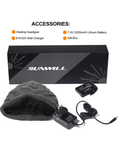Gorro Térmico Calentado Sun Will Eléctrico Recargable Gris