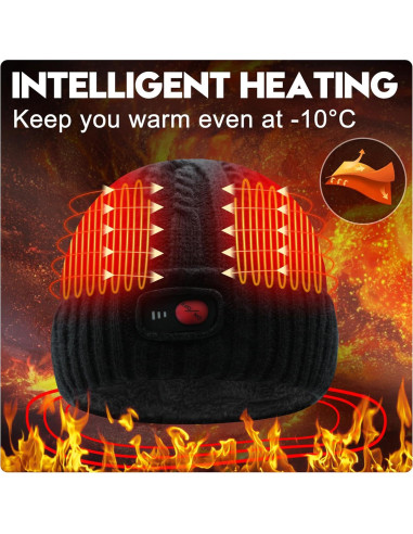 Gorro Térmico Eléctrico Svpro Negro - Recargable Invierno
