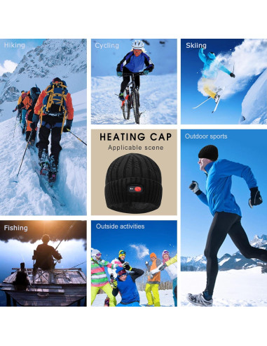 Gorro Térmico Eléctrico Svpro Negro - Recargable Invierno