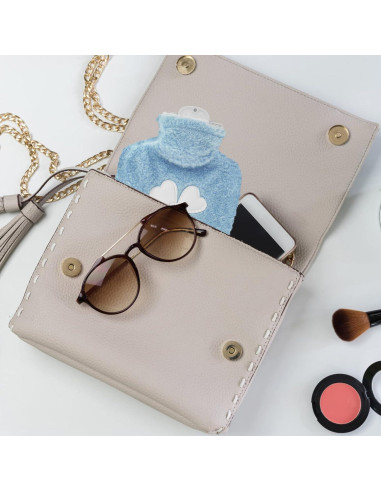 Bolsa de Agua Caliente 500ml Thinp con Funda Suave Azul