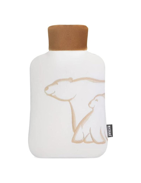 Bolsa de Agua Caliente 2L BYXAS con Funda Polar Blanca