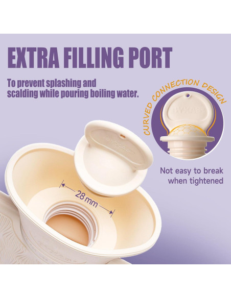 Bolsa de Agua Caliente 2L BYXAS con Funda Polar Blanca