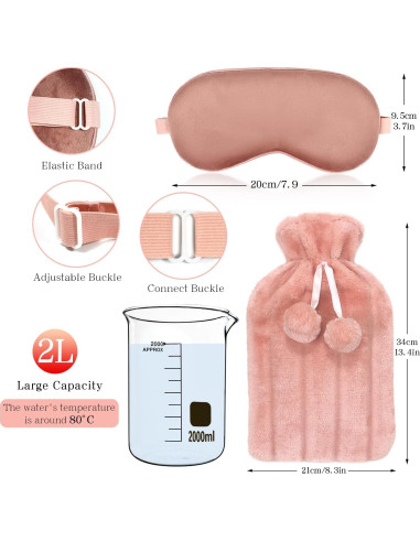 Bolsa de Agua Caliente 2L My Novel Things Rosa con Funda