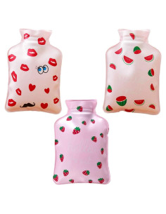 3 Piezas Bolsa de Agua Caliente Goeielewe Rosa 16x10.4cm
