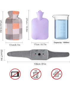 Bolsa de Agua Caliente Toxin 1L con Funda Suave Púrpura 2