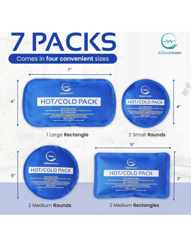Paquete de Hielo Reutilizable AllSett Health - 7 Piezas Multiuso