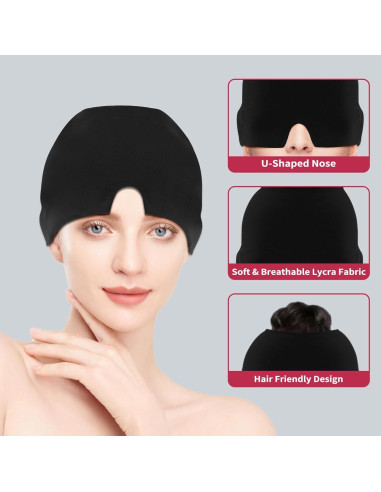 Gorro Alivio de Migraña FDBTL Gel Refrigerante Negro