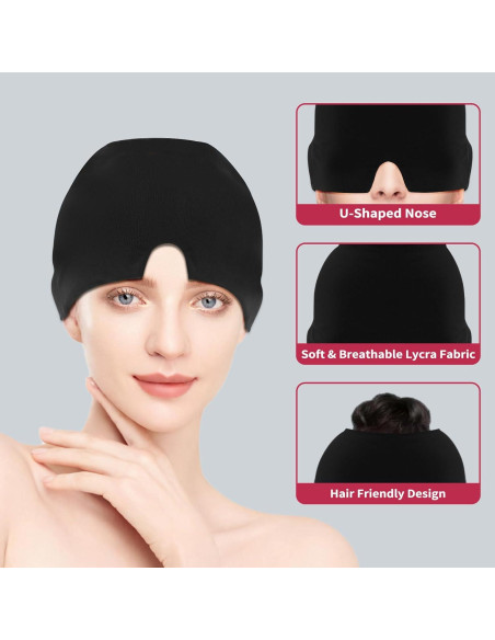 Gorro Alivio de Migraña FDBTL Gel Refrigerante Negro