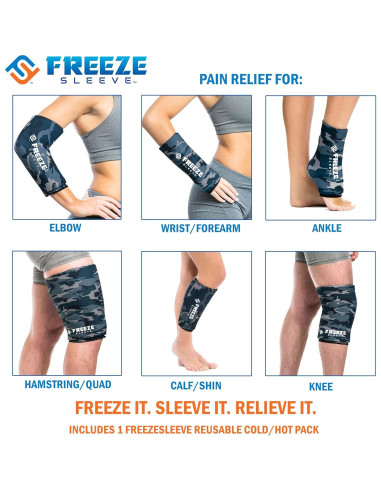 Manga Terapia Fría y Caliente FreezeSleeve Camo Azul X Grande