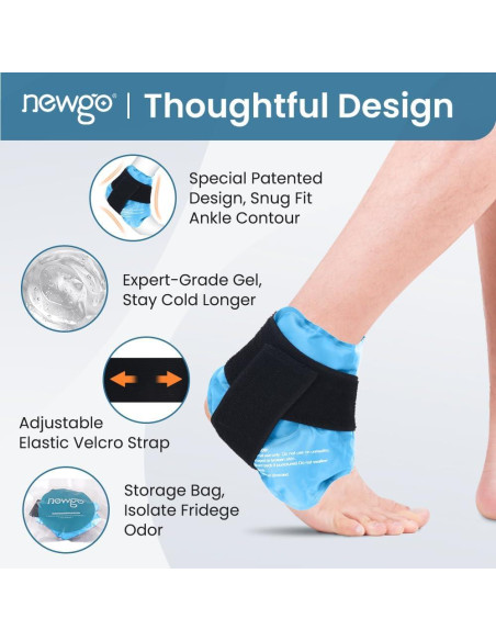 Funda de Hielo para Tobillo NEWGO Gel Frío Caliente 44 cm