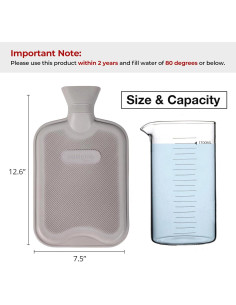 Botella de Agua Caliente HomeTop 2L con Funda Oso Peluche 2