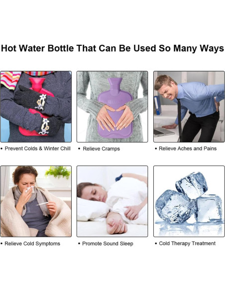 Botella de Agua Caliente HomeTop 2L con Funda Oso Peluche