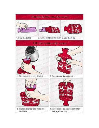 Botella de Agua Caliente HomeTop 2L con Funda Oso Peluche