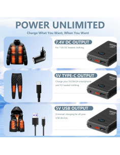 Banco de Poder 10000mAh para Chaleco Térmico R-TAX 2