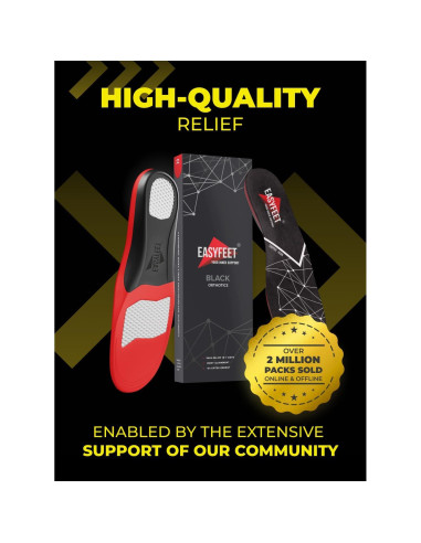 Plantillas ortopédicas EASYFEET Black para fascitis plantar